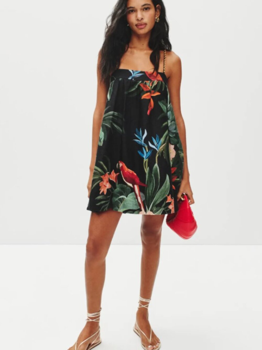RTR-69 FARM Rio	Midnight Macaw Fiesta Mini Dress